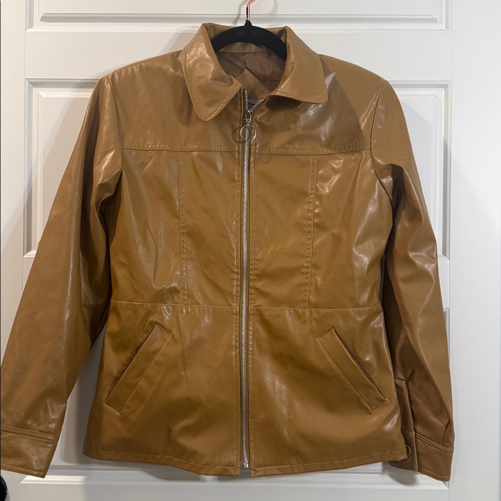 Vintage Y2K RAVE Faux Leather Jacket medium